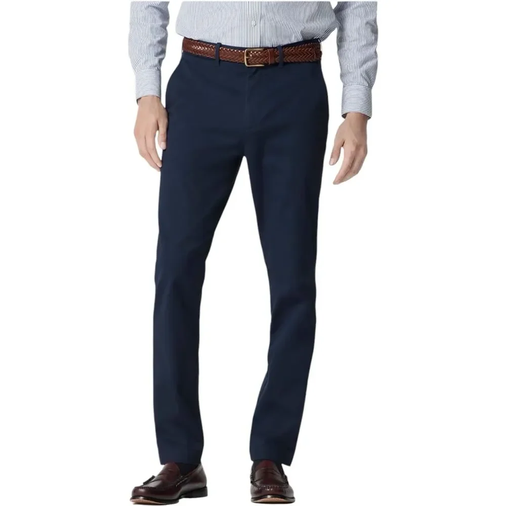 J Crew Pants Mens 32x34 Navy Blue Athletic Slim Chino Casual Office CO401 NWT